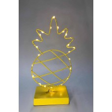 Peri Ledli Metal Ananas Masa Üstü Dekor